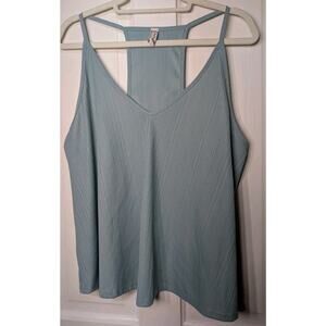 Intimately Free People Ribbed Tank Top Teal Women's Racerback Yoga L(750)
